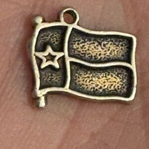 VINTAGE Sterling Silver Texas Flag Charm or Pendant 925